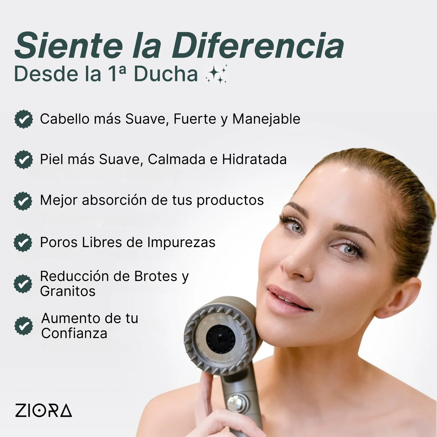 CABEZAL DE DUCHA DE ALTA PRESIÓN CON FILTRO PURIFICADOR - Ziora